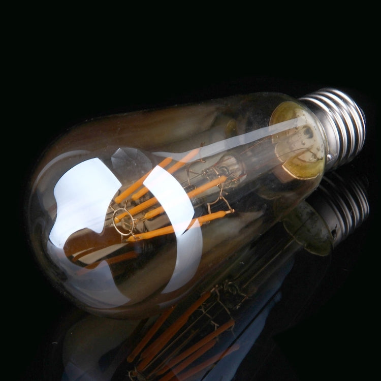 4 PCS ST64 E27 6W Warm White LED Filament Light Bulb , 6 LEDs 480 LM Retro Energy Saving Light for Halls, AC 85-265V