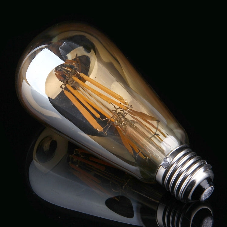 4 PCS ST64 E27 8W Warm White LED Filament Light Bulb, 8 LEDs 580 LM Retro Energy Saving Light for Halls, AC 85-265V