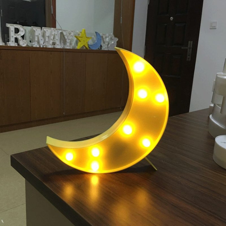 Creative Moon Shape Warm White LED Decoration Light, 2 x AA Batteries Powered Party Festival Table Wedding Lamp Night Light (Yellow)