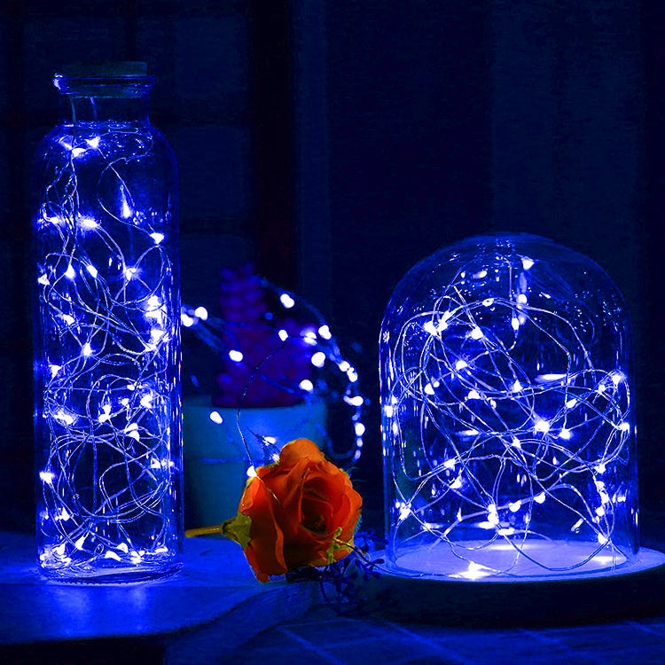 2m Silver Color Copper Wire String Light Festival Lamp / Decoration Light Strip, 20 LEDs SMD 0603 IP65 Waterproof CR2032 Button Batteries