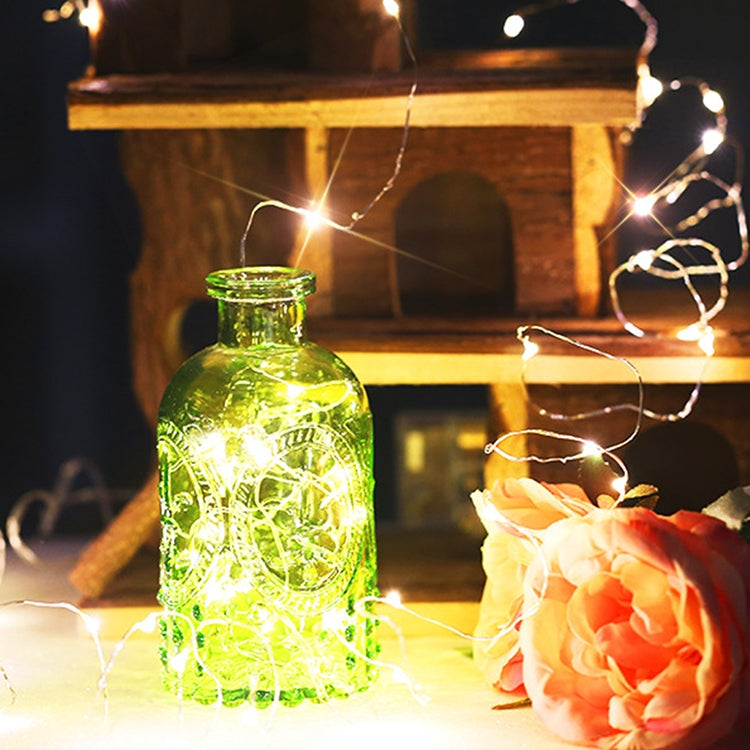2m Silver Color Copper Wire String Light Festival Lamp / Decoration Light Strip, 20 LEDs SMD 0603 IP65 Waterproof CR2032 Button Batteries