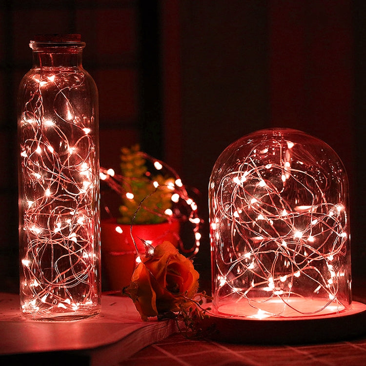 2m Silver Color Copper Wire String Light Festival Lamp / Decoration Light Strip, 20 LEDs SMD 0603 IP65 Waterproof CR2032 Button Batteries