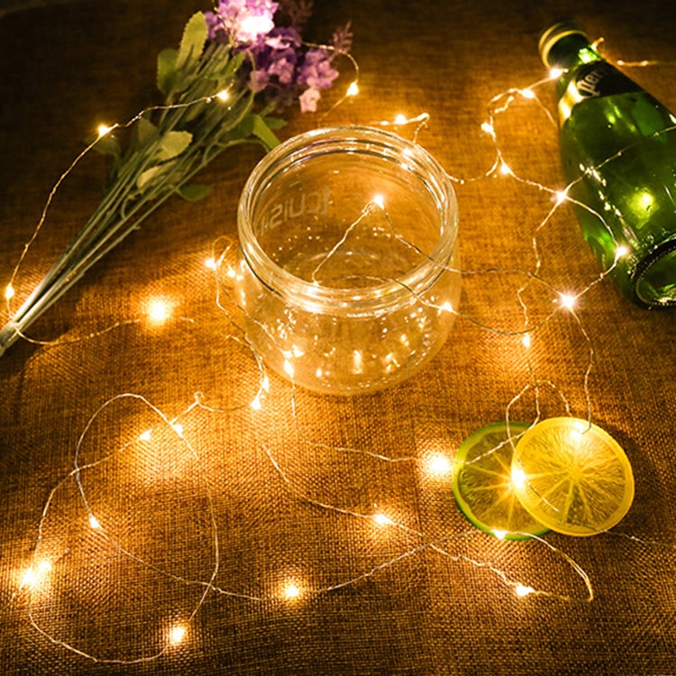 2m Silver Color Copper Wire String Light Festival Lamp / Decoration Light Strip, 20 LEDs SMD 0603 IP65 Waterproof CR2032 Button Batteries