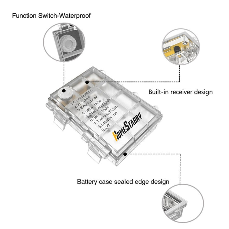 10m 100LED 1W Warm White AA Batteries Powered Wire String Light Festival Lamp / Decoration Light Strip with Remote Control