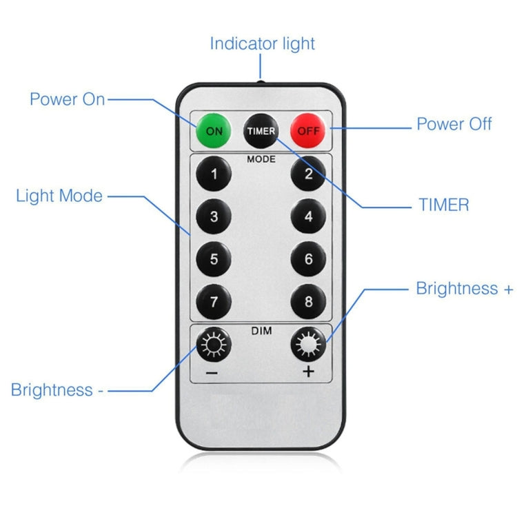 10m 100LED 1W Warm White AA Batteries Powered Wire String Light Festival Lamp / Decoration Light Strip with Remote Control