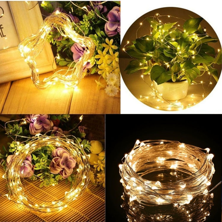10m 100LED 1W Warm White AA Batteries Powered Wire String Light Festival Lamp / Decoration Light Strip with Remote Control