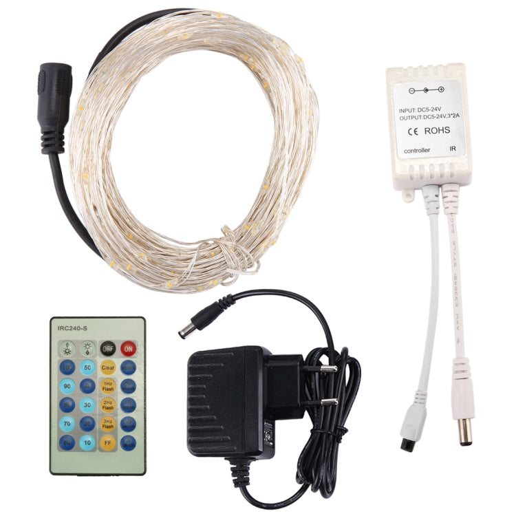 20m IP65 Waterproof Color Silver Copper Wire, 200 LEDs Festival Lamp / Decoration Light Strip with Remote Controller, DC 12V