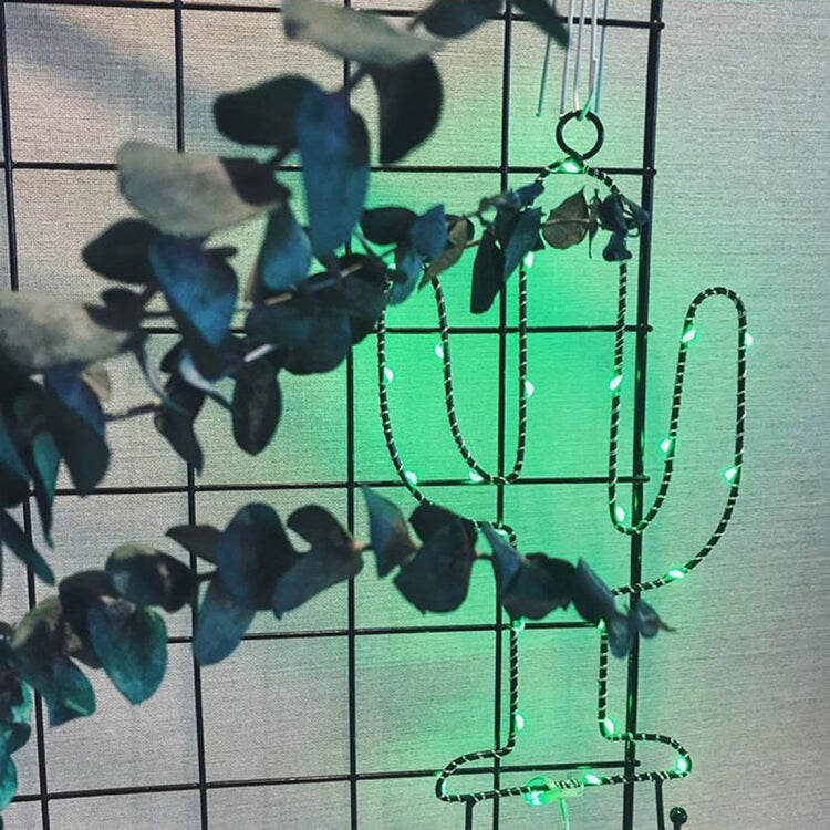 DIY Cactus Green Light LED Decorative Light, 30 LEDs String Light with Hook for Party, Room, Window