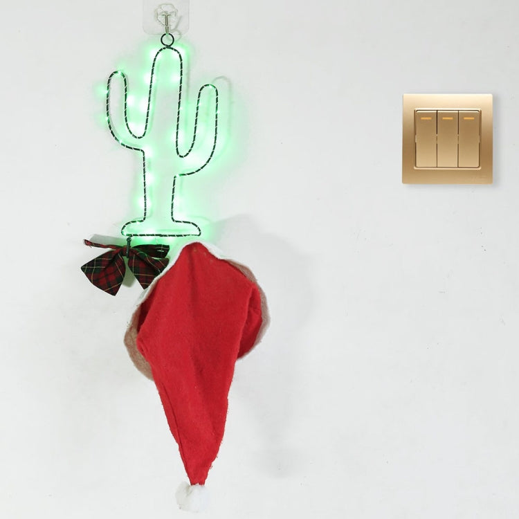 DIY Cactus Green Light LED Decorative Light, 30 LEDs String Light with Hook for Party, Room, Window