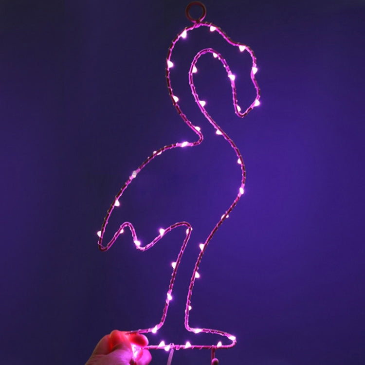 DIY Flamingo Pink and Purple Light LED Decorative Light , 35 LEDs String Light with Hook for Party, Room, Window