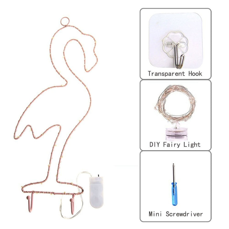 DIY Flamingo Pink and Purple Light LED Decorative Light , 35 LEDs String Light with Hook for Party, Room, Window