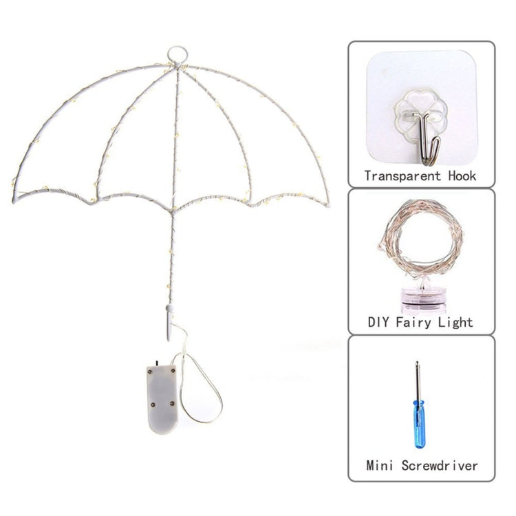 DIY Umbrella Warm White Light LED Decorative Light , 40 LEDs String Light with Hook for Party, Room, Window