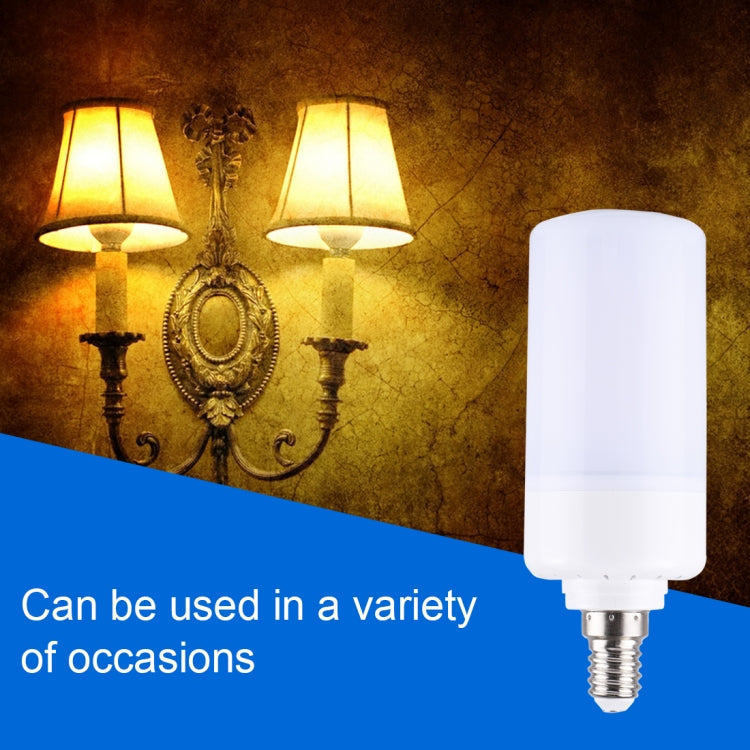 E14 6W Warm White LED Corn Light , 99 LEDs SMD 2835 146 LM 2 Modes Flicker Flame Bulb, AC 85-265V