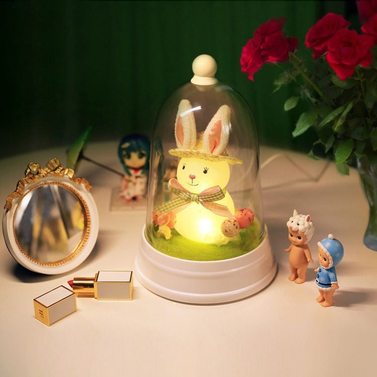 Hat Rabbit Touch-sensitive Warm White Micro Landscape Lamp, Creative LED Night Light