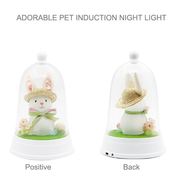 Hat Rabbit Touch-sensitive Warm White Micro Landscape Lamp, Creative LED Night Light