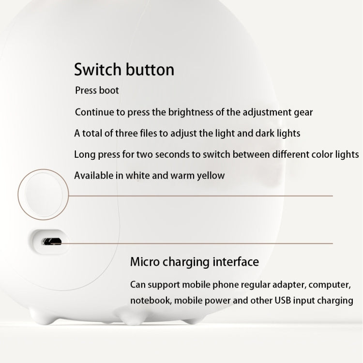 3life-317 Cute Rabbit LED Pat Light, 3-speed Brightness Adjustment Decorative Night Light for Bedroom, Study Room, Living Room
