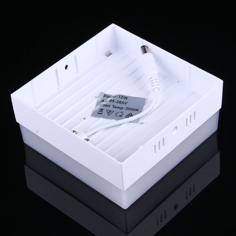 12W Square Warm White LED Ceiling Panel Light , 900-960 LM 3000K Flat Light, AC 85-265V