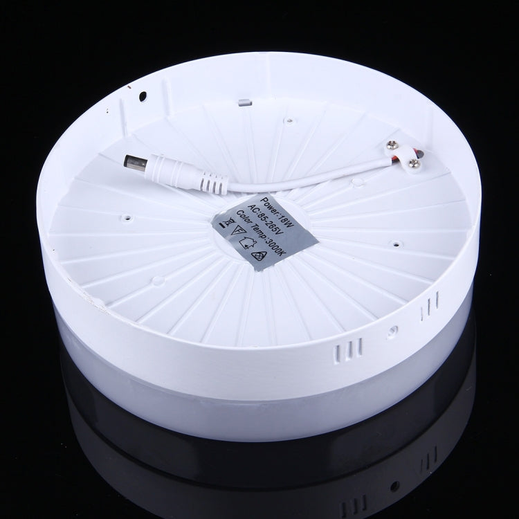 18W Round Warm White LED Ceiling Panel Light , 1600 LM 3000K Flat Light, AC 85-265V