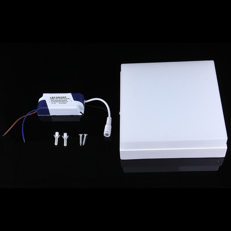 18W Square White Light LED Ceiling Panel Light , 1600 LM 6500K Flat Light, AC 85-265V