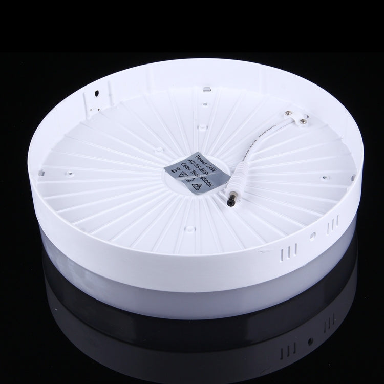 24W Round White Light LED Ceiling Panel Light , 1800-1920 LM 6500K Flat Light, AC 85-265V