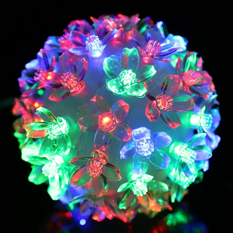 Colorful Changing IP44 Waterproof Peach Blossom Ball LED Decorative Light, 50 LEDs Stage Background Light for Garden / Christmas, Ball Diameter: 10cm, EU Plug, AC 220V