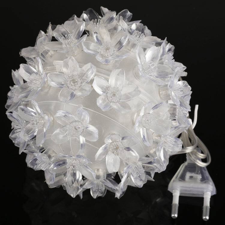 Colorful Changing IP44 Waterproof Peach Blossom Ball LED Decorative Light, 50 LEDs Stage Background Light for Garden / Christmas, Ball Diameter: 10cm, EU Plug, AC 220V