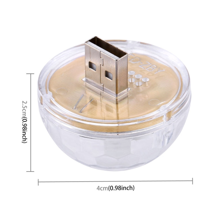 3W USB RGB Magic Ball LED Stage Lamp with Micro USB Adapter, 4 LEDs Mini LED Music Sound Control KTV DJ Disco Light Effect Light(Transparent)