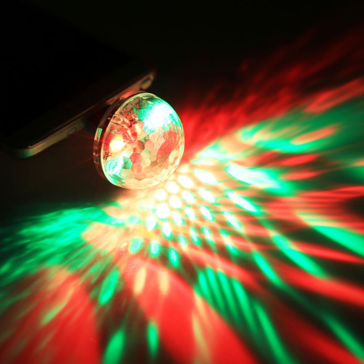 3W USB RGB Magic Ball LED Stage Lamp with Micro USB Adapter, 4 LEDs Mini LED Music Sound Control KTV DJ Disco Light Effect Light(Transparent)