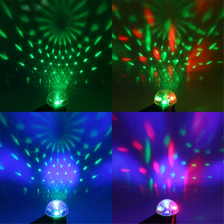3W USB RGB Magic Ball LED Stage Lamp with Micro USB Adapter, 4 LEDs Mini LED Music Sound Control KTV DJ Disco Light Effect Light(Transparent)