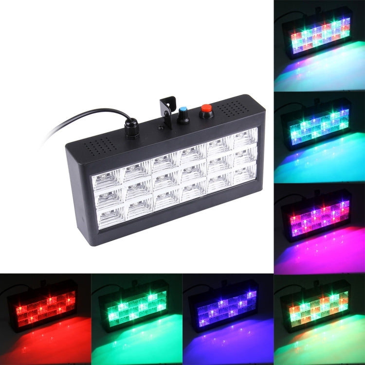 20-25W Strobe Stage Light, 18 LED Sound Control / Auto Run Mode, AC 90-240V(Colorful Light)