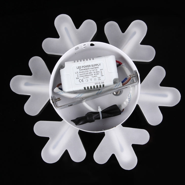 17W 3D Snowflake LED SMD-2835 Acrylic Wall Light, Decoration Light, Size: 20x20cm, AC 180-260V(Warm White)