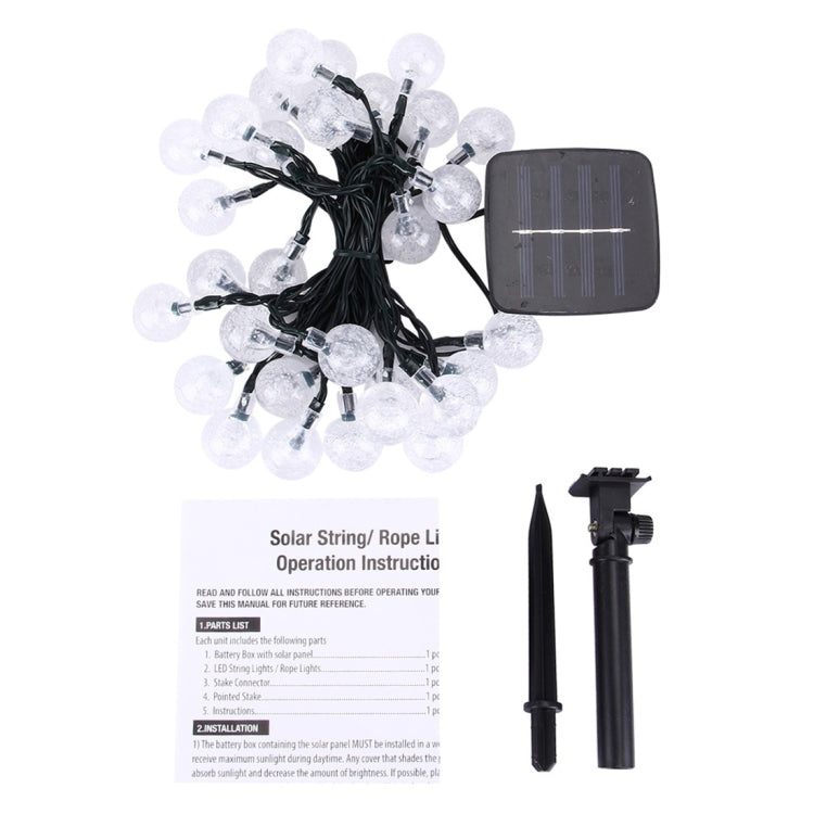 5m 240-360LM Bubble Ball String Lights, Solar Panel 30 LED with 2m Extended Cable