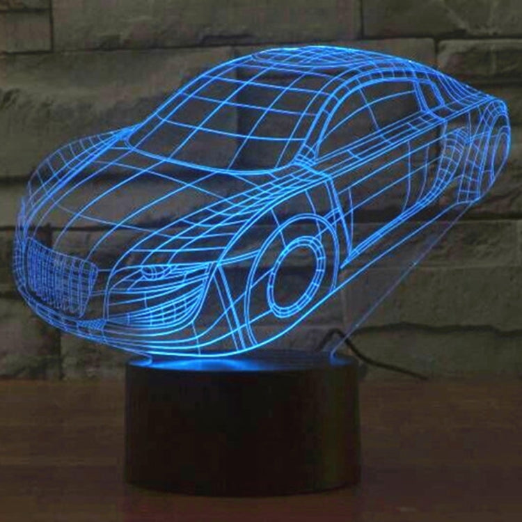 Car Style 3D Touch Switch Control LED Light , 7 Color Discoloration Creative Visual Stereo Lamp Desk Lamp Night Light