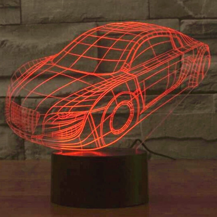 Car Style 3D Touch Switch Control LED Light , 7 Color Discoloration Creative Visual Stereo Lamp Desk Lamp Night Light