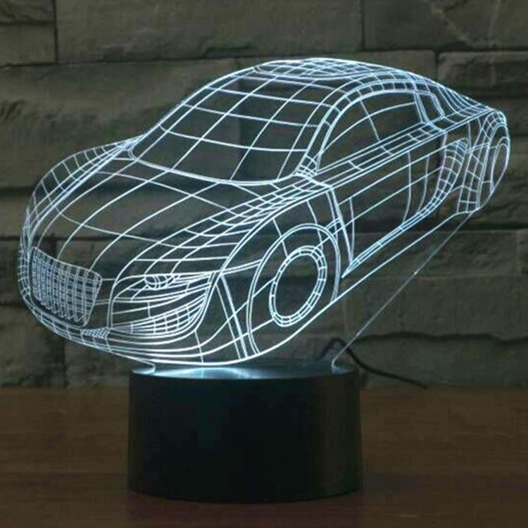 Car Style 3D Touch Switch Control LED Light , 7 Color Discoloration Creative Visual Stereo Lamp Desk Lamp Night Light