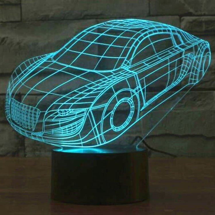 Car Style 3D Touch Switch Control LED Light , 7 Color Discoloration Creative Visual Stereo Lamp Desk Lamp Night Light