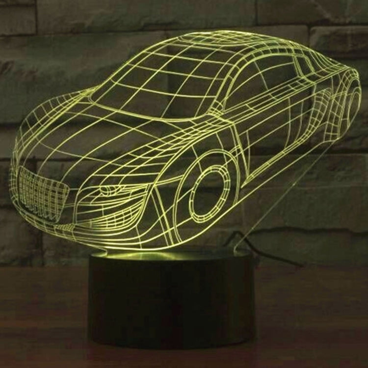 Car Style 3D Touch Switch Control LED Light , 7 Color Discoloration Creative Visual Stereo Lamp Desk Lamp Night Light