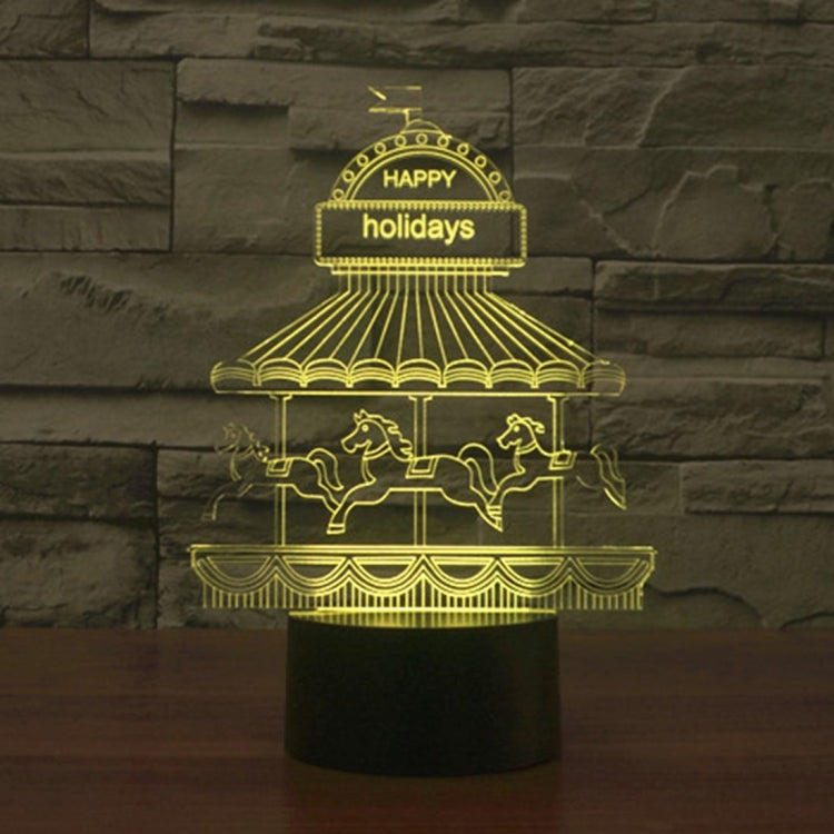 Amusement Park Style 3D Touch Switch Control LED Light , 7 Color Discoloration Creative Visual Stereo Lamp Desk Lamp Night Light