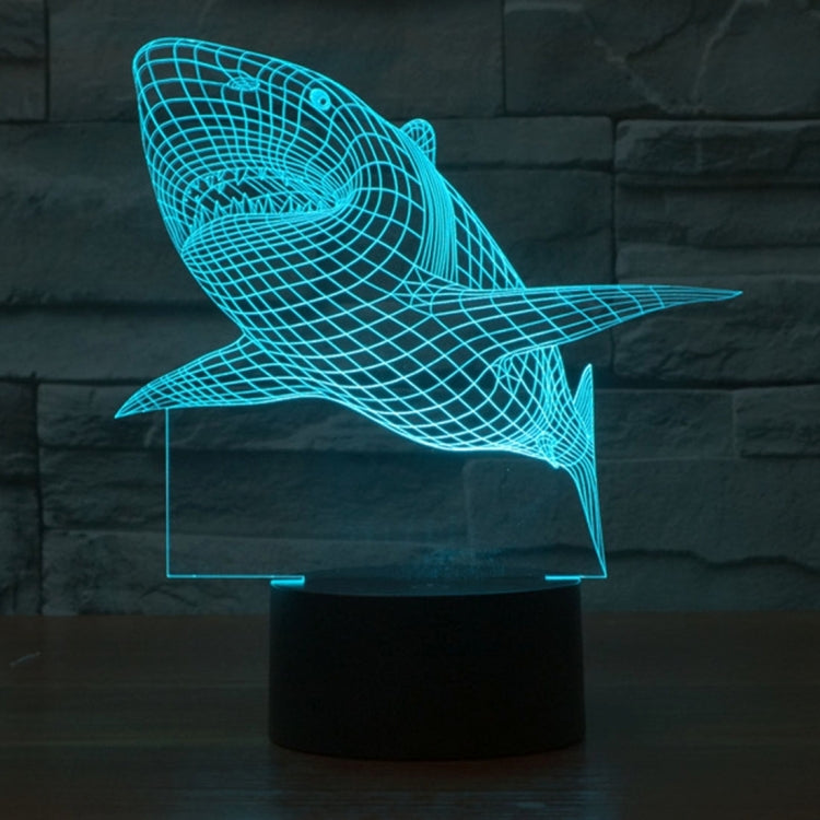 Shark Style 3D Touch Switch Control LED Light , 7 Color Discoloration Creative Visual Stereo Lamp Desk Lamp Night Light