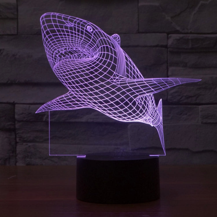 Shark Style 3D Touch Switch Control LED Light , 7 Color Discoloration Creative Visual Stereo Lamp Desk Lamp Night Light