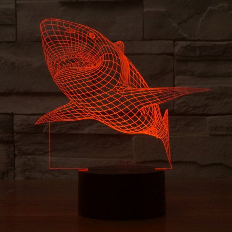 Shark Style 3D Touch Switch Control LED Light , 7 Color Discoloration Creative Visual Stereo Lamp Desk Lamp Night Light