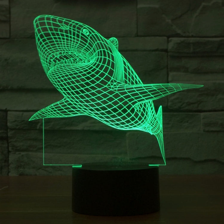 Shark Style 3D Touch Switch Control LED Light , 7 Color Discoloration Creative Visual Stereo Lamp Desk Lamp Night Light