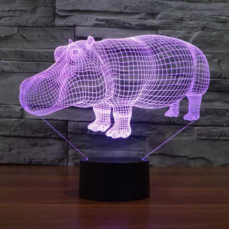 Rhino Style 3D Touch Switch Control LED Light , 7 Color Discoloration Creative Visual Stereo Lamp Desk Lamp Night Light