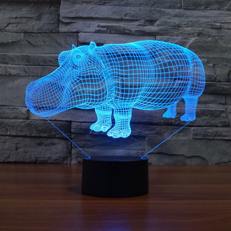 Rhino Style 3D Touch Switch Control LED Light , 7 Color Discoloration Creative Visual Stereo Lamp Desk Lamp Night Light