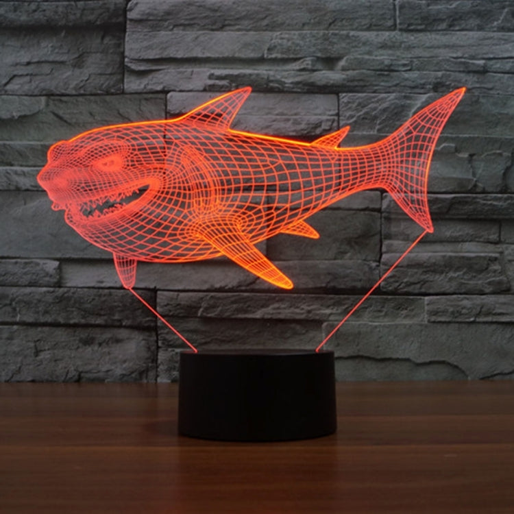 Side Face Shark Style 3D Touch Switch Control LED Light , 7 Color Discoloration Creative Visual Stereo Lamp Desk Lamp Night Light