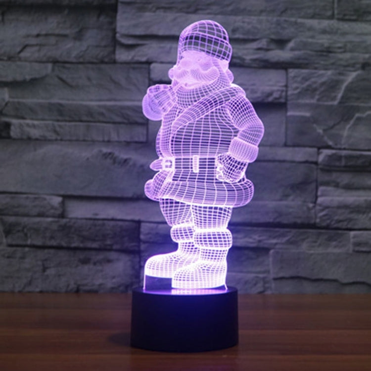 Santa Claus Style 3D Touch Switch Control LED Light , 7 Color Discoloration Creative Visual Stereo Lamp Desk Lamp Night Light