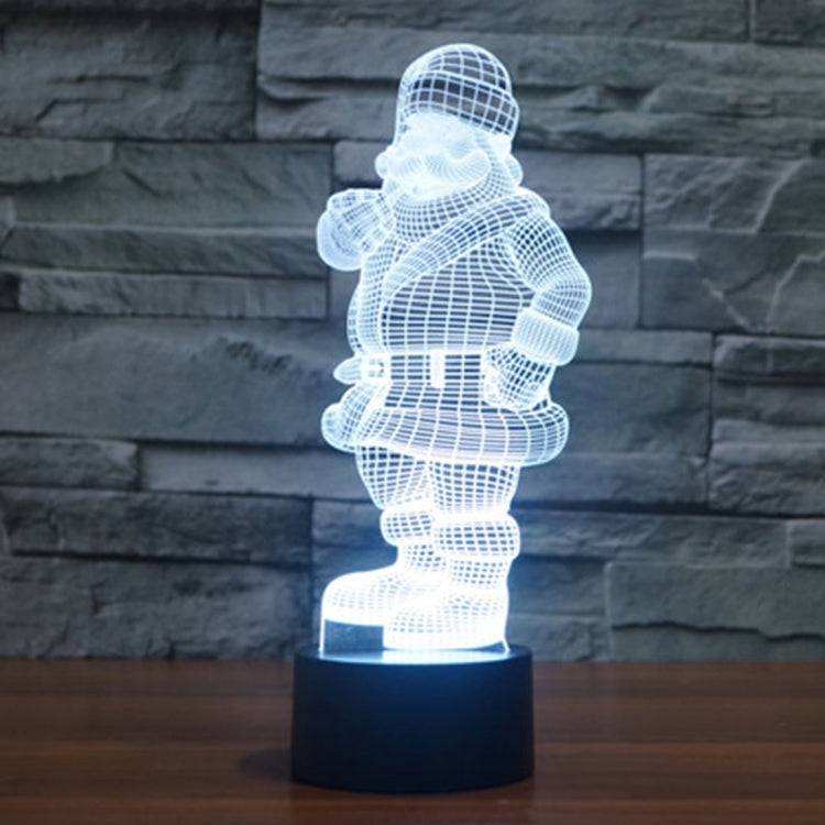 Santa Claus Style 3D Touch Switch Control LED Light , 7 Color Discoloration Creative Visual Stereo Lamp Desk Lamp Night Light