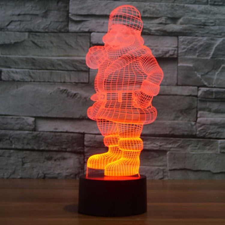 Santa Claus Style 3D Touch Switch Control LED Light , 7 Color Discoloration Creative Visual Stereo Lamp Desk Lamp Night Light