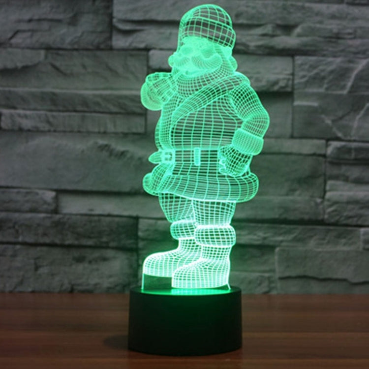 Santa Claus Style 3D Touch Switch Control LED Light , 7 Color Discoloration Creative Visual Stereo Lamp Desk Lamp Night Light