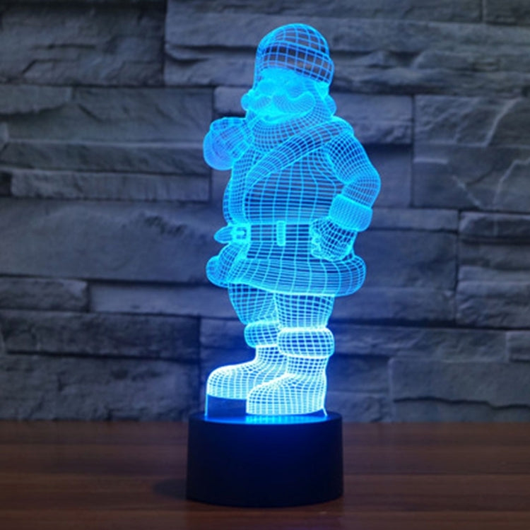 Santa Claus Style 3D Touch Switch Control LED Light , 7 Color Discoloration Creative Visual Stereo Lamp Desk Lamp Night Light